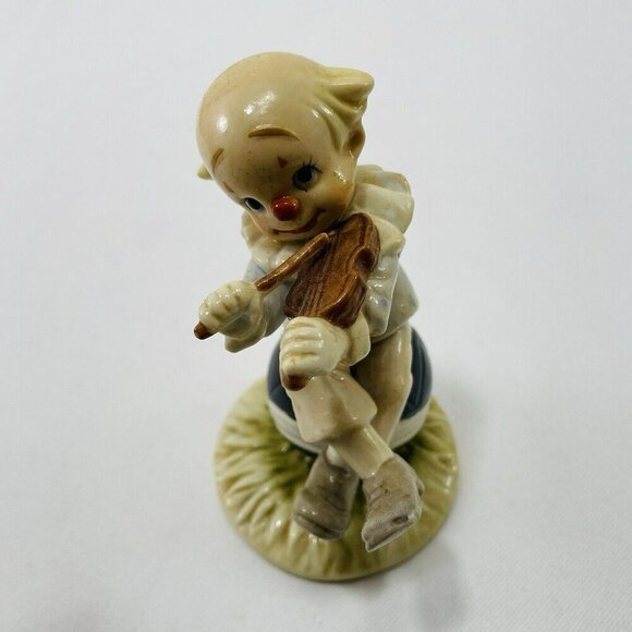 Vintage Lefton Clown Bozo Figurine Violin Musician Music Halloween Circus 05517 - Picture 3 of 12